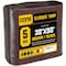 Core Tarps Heavy Duty Tarp, 50 ft L x 0.5 mm H x 30 ft W, 5 Mil, Brown/Black, Polyethylene CT-502-30X50 - alternate 1